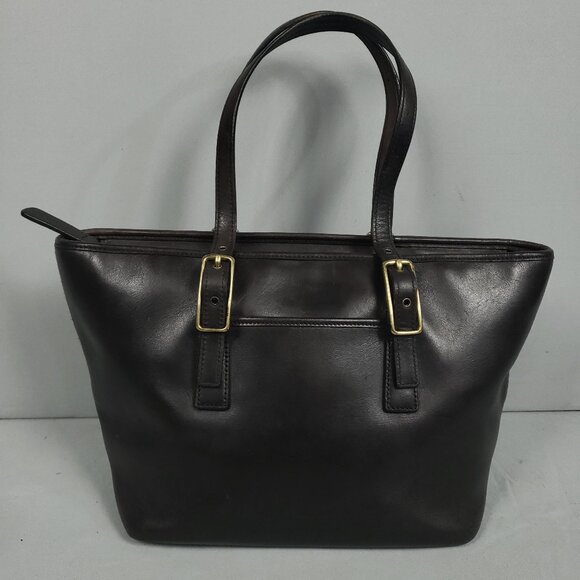 Vintage Coach Legacy Market Tote Bag Dark Brown Leather Gold Hardware L2W-9847 - Picture 1 of 16